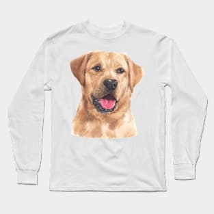 Cute Labrador Retriever Watercolor Art Long Sleeve T-Shirt